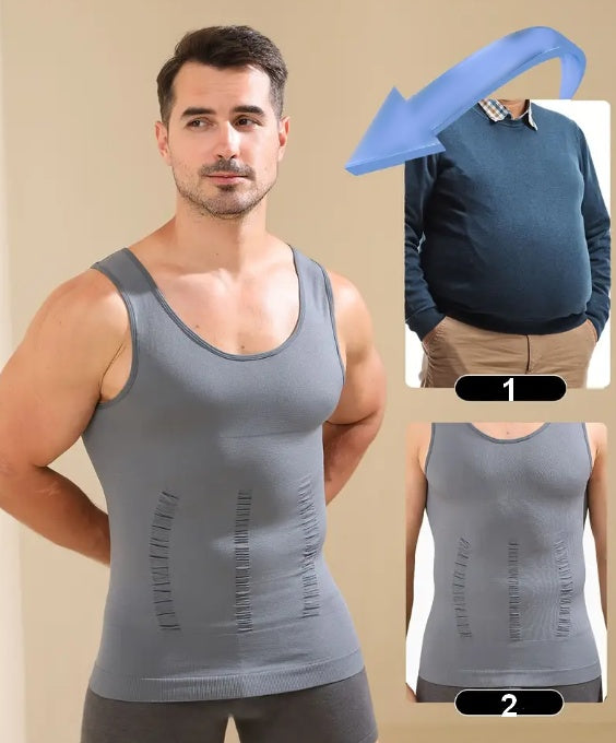 Mens Slimming Body Shaper Vest Shirt  Compression Tank