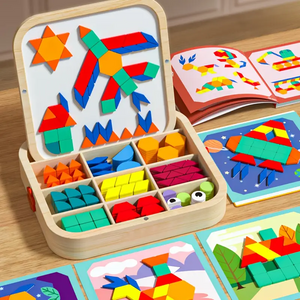 Wooden Magnetic Puzzle Blocks – Creative Tangram Game for Children
