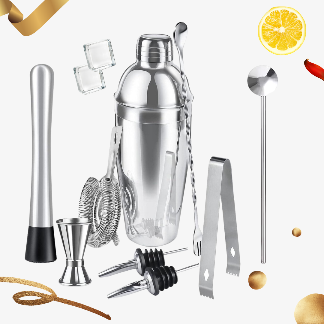 Skyset - Full set Cocktail Shaker - 750 ml / 9 Pieces (+Ebook )