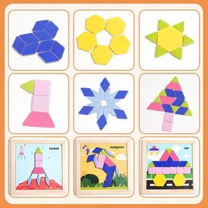 Wooden Magnetic Puzzle Blocks – Creative Tangram Game for Children