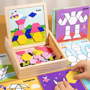 Wooden Magnetic Puzzle Blocks – Creative Tangram Game for Children