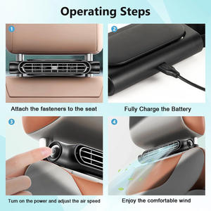 CoolCruze  Rechargeable Car Backseat Fan for All Vehicles